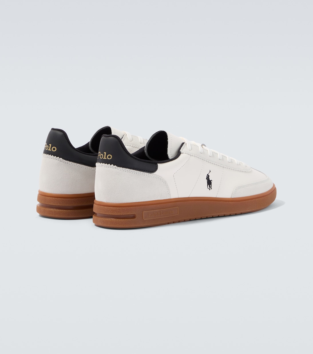 Suede-trimmed leather sneakers | Polo Ralph Lauren