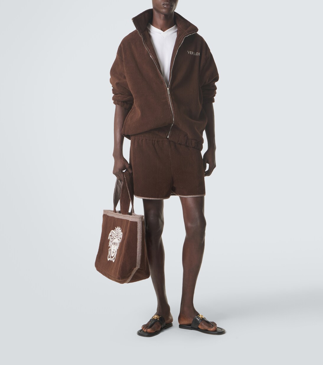 Medusa cotton-terry jacquard tote bag | Versace