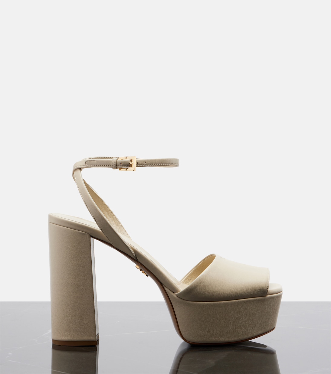 Leather platform sandals | Prada