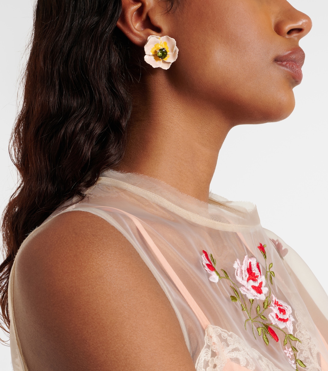 Blooming Poppy embellished earrings | Simone Rocha