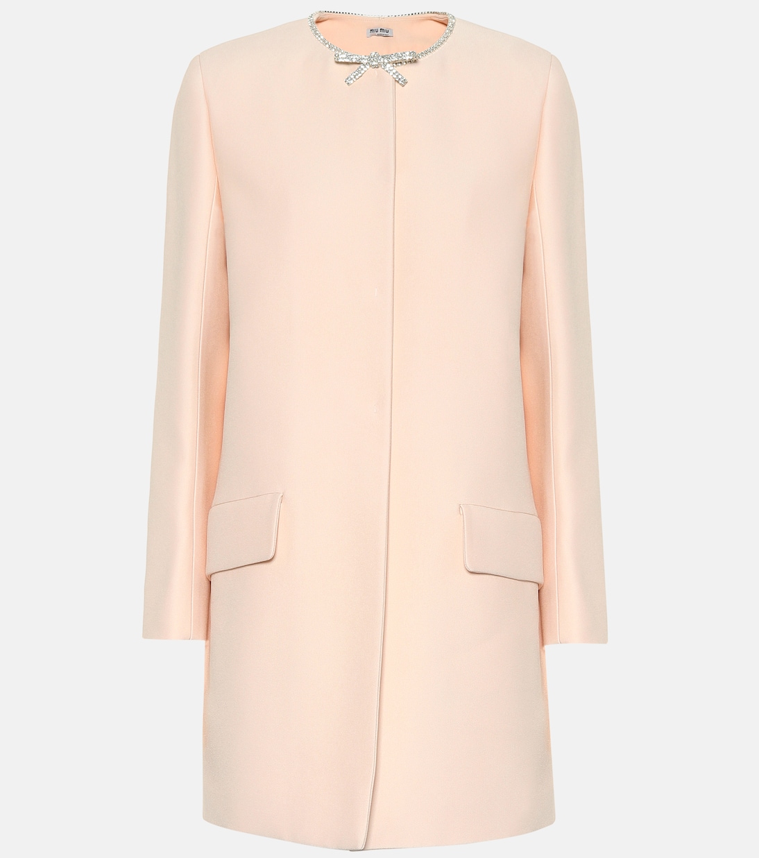 Crystal-embellished cady coat | Miu Miu