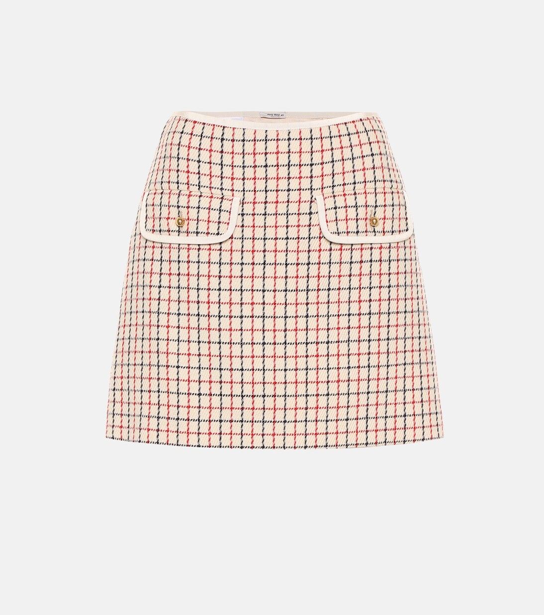 Minigonna a quadretti in lana | Miu Miu