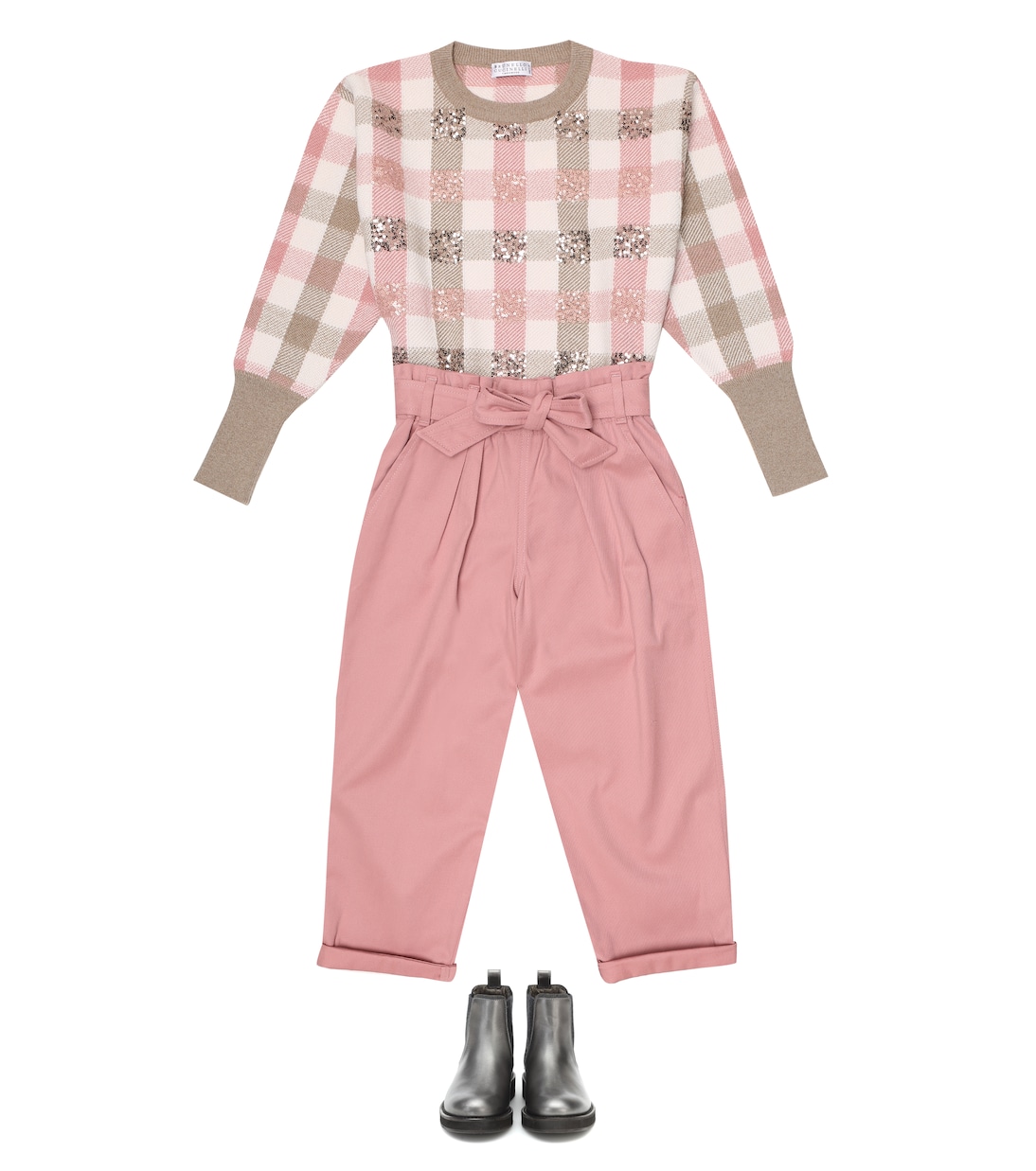 Pantalones de sarga de algodón | Brunello Cucinelli Kids