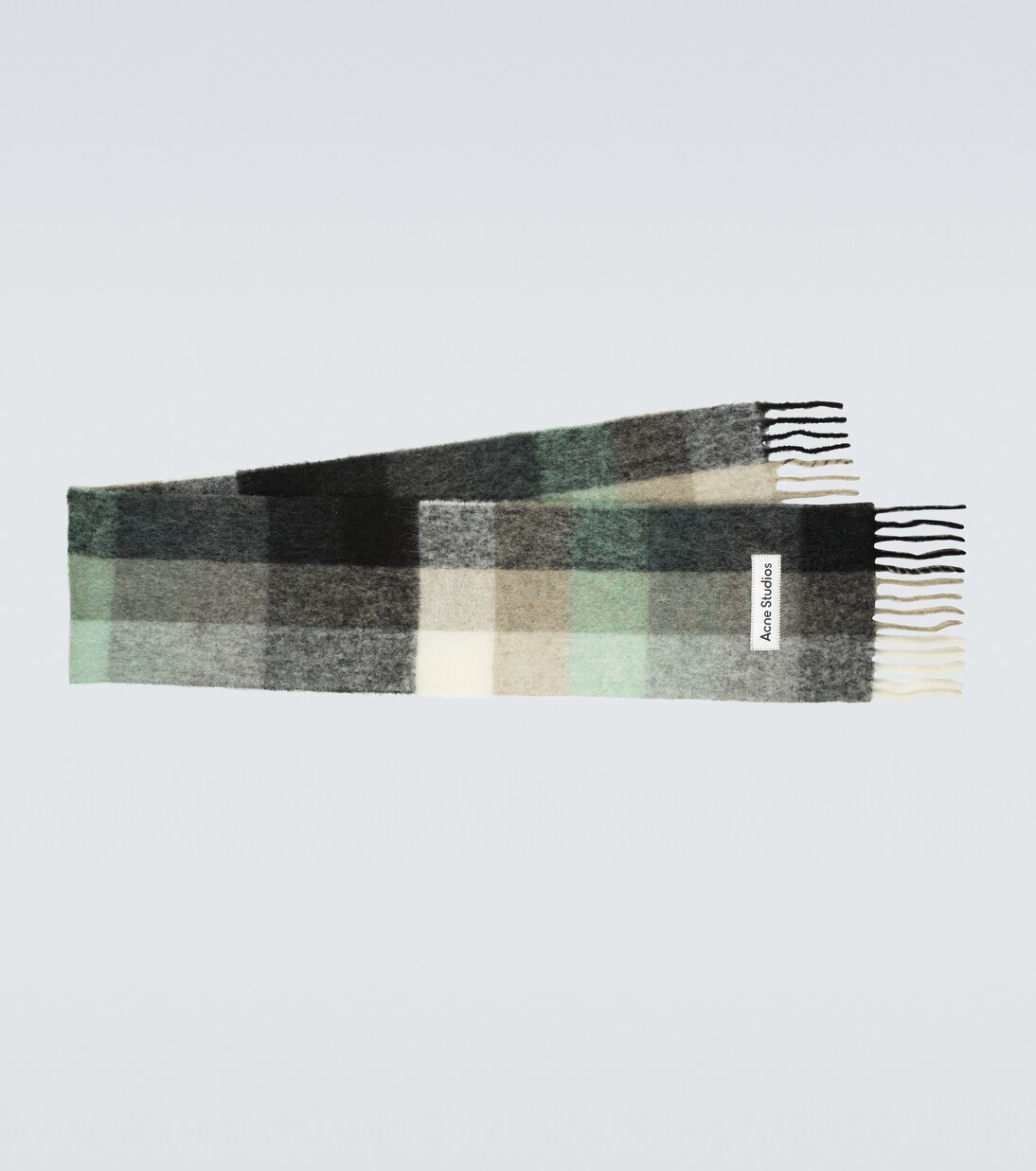 Wool-blend checked scarf in green - Acne Studios | Mytheresa