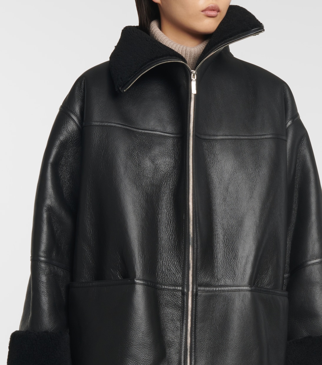 Lederjacke mit Shearling | Toteme