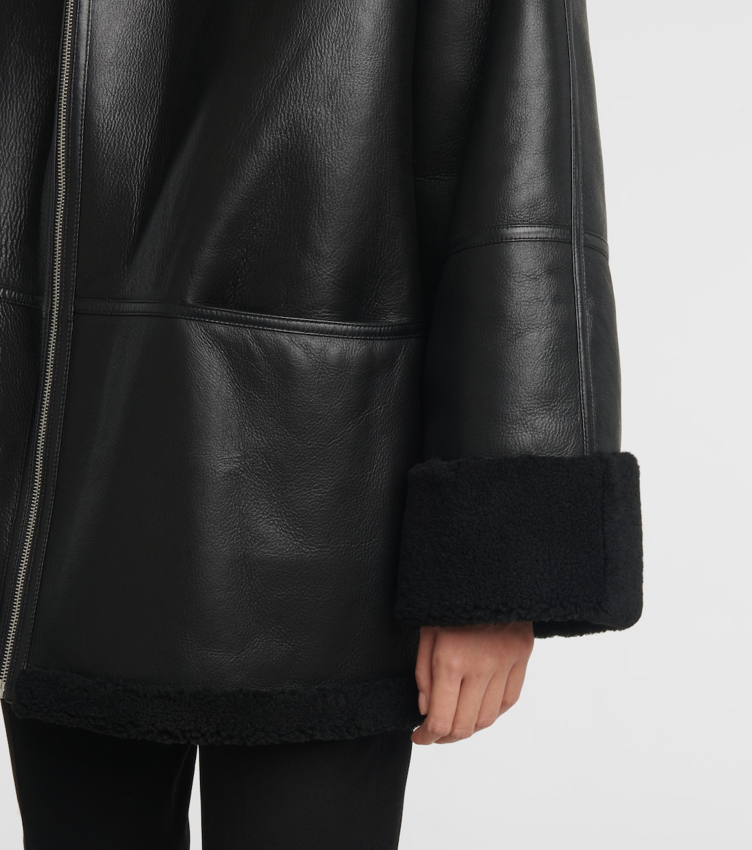 Lederjacke mit Shearling | Toteme