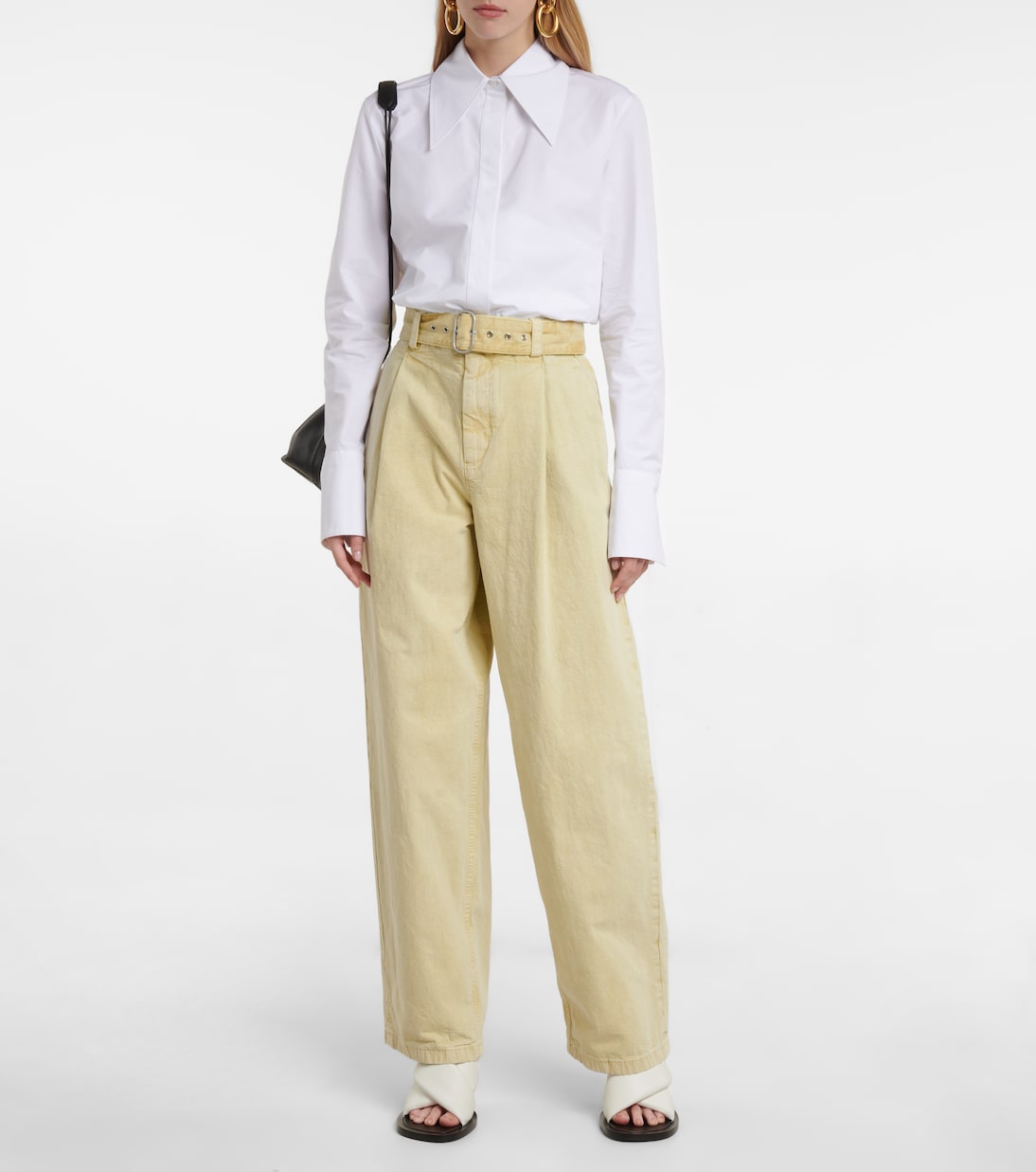 Cotton high-rise wide-leg pants | Jil Sander