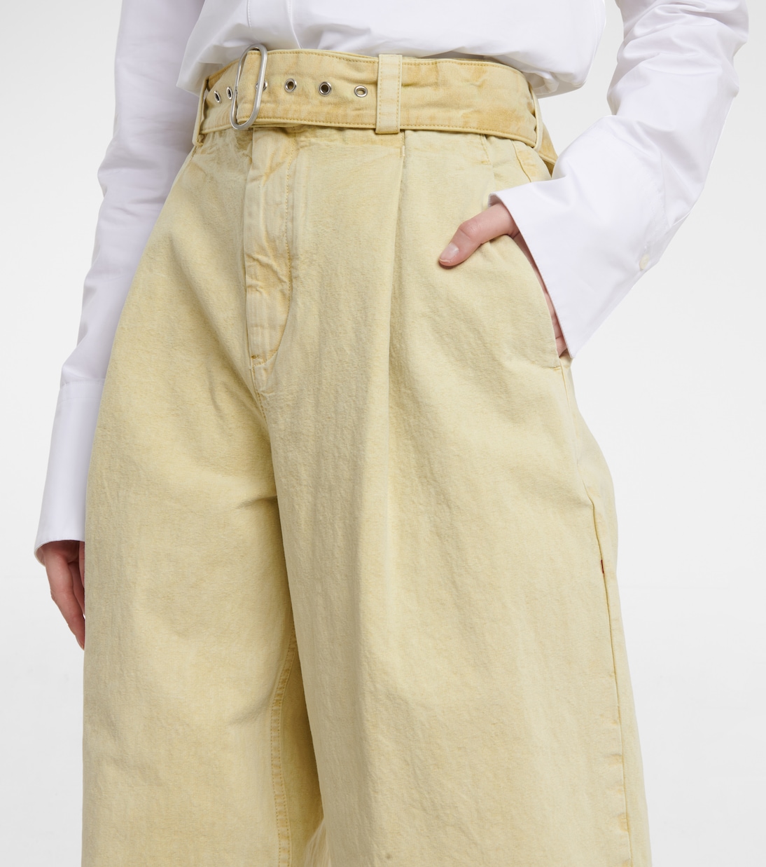 Cotton high-rise wide-leg pants | Jil Sander