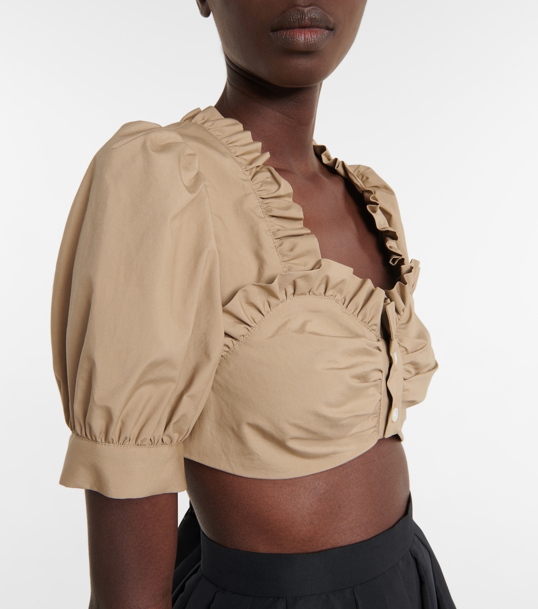 Cropped-Top aus Baumwolle | Noir Kei Ninomiya
