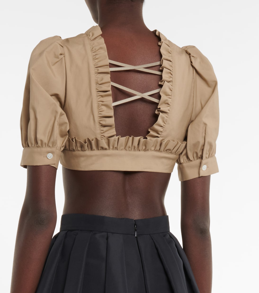 Cropped-Top aus Baumwolle | Noir Kei Ninomiya