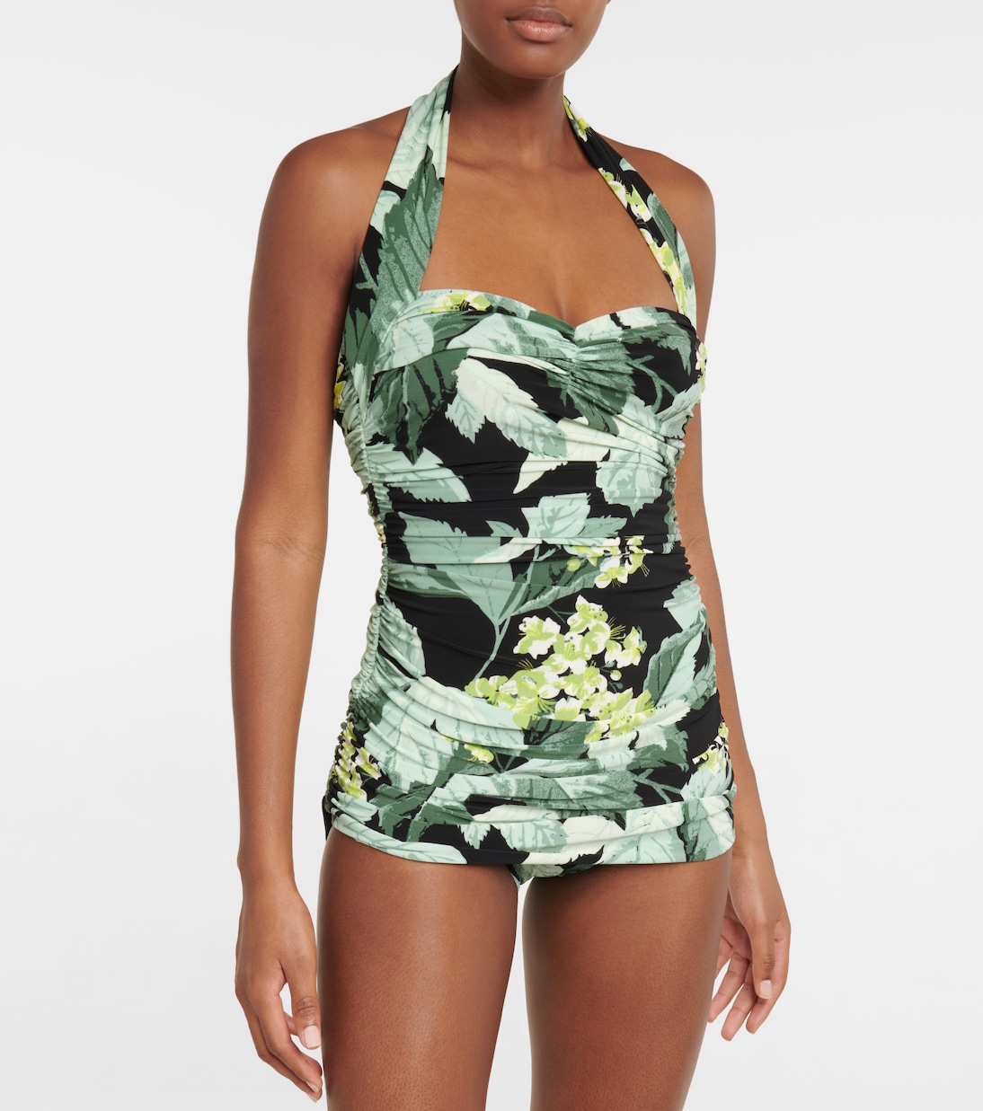 Bañador estampado con cuello halter | Norma Kamali