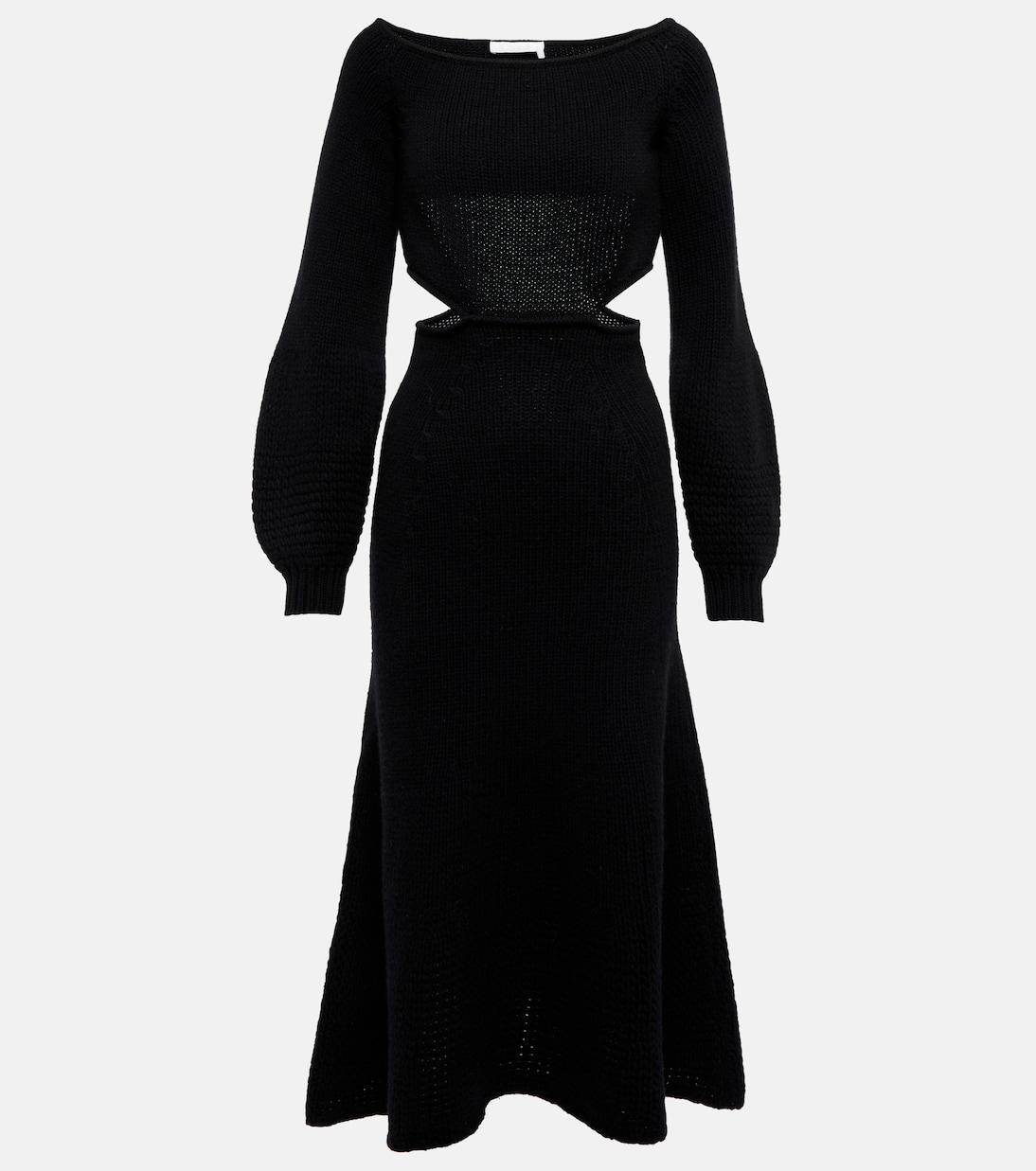 Cutout cashmere and wool midi dress | Chloé