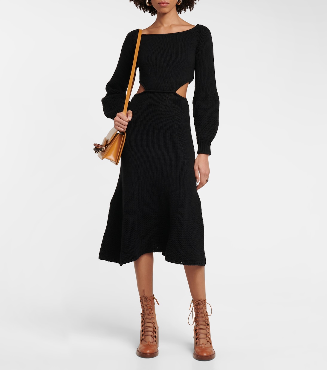 Cutout cashmere and wool midi dress | Chloé
