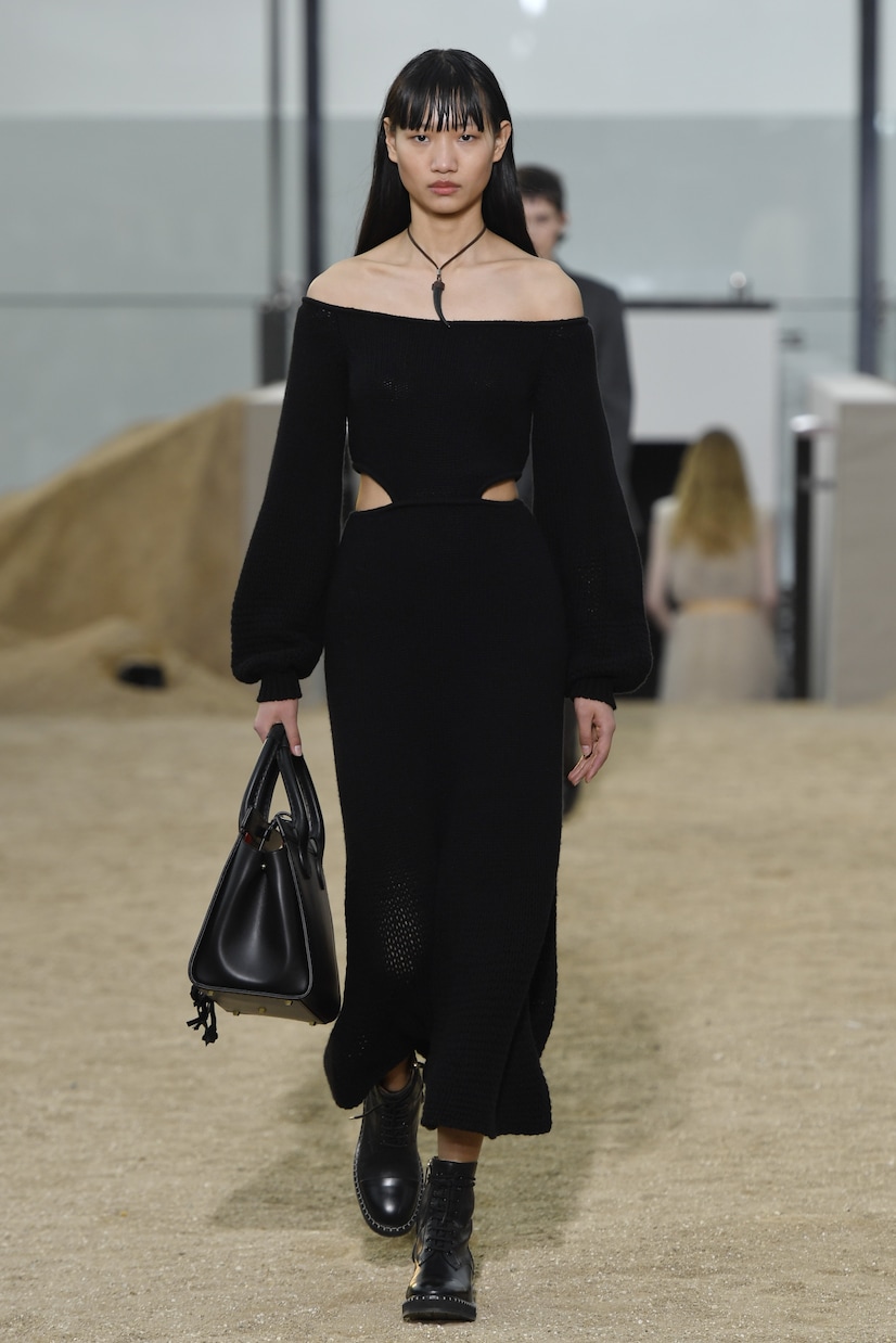 Cutout cashmere and wool midi dress | Chloé