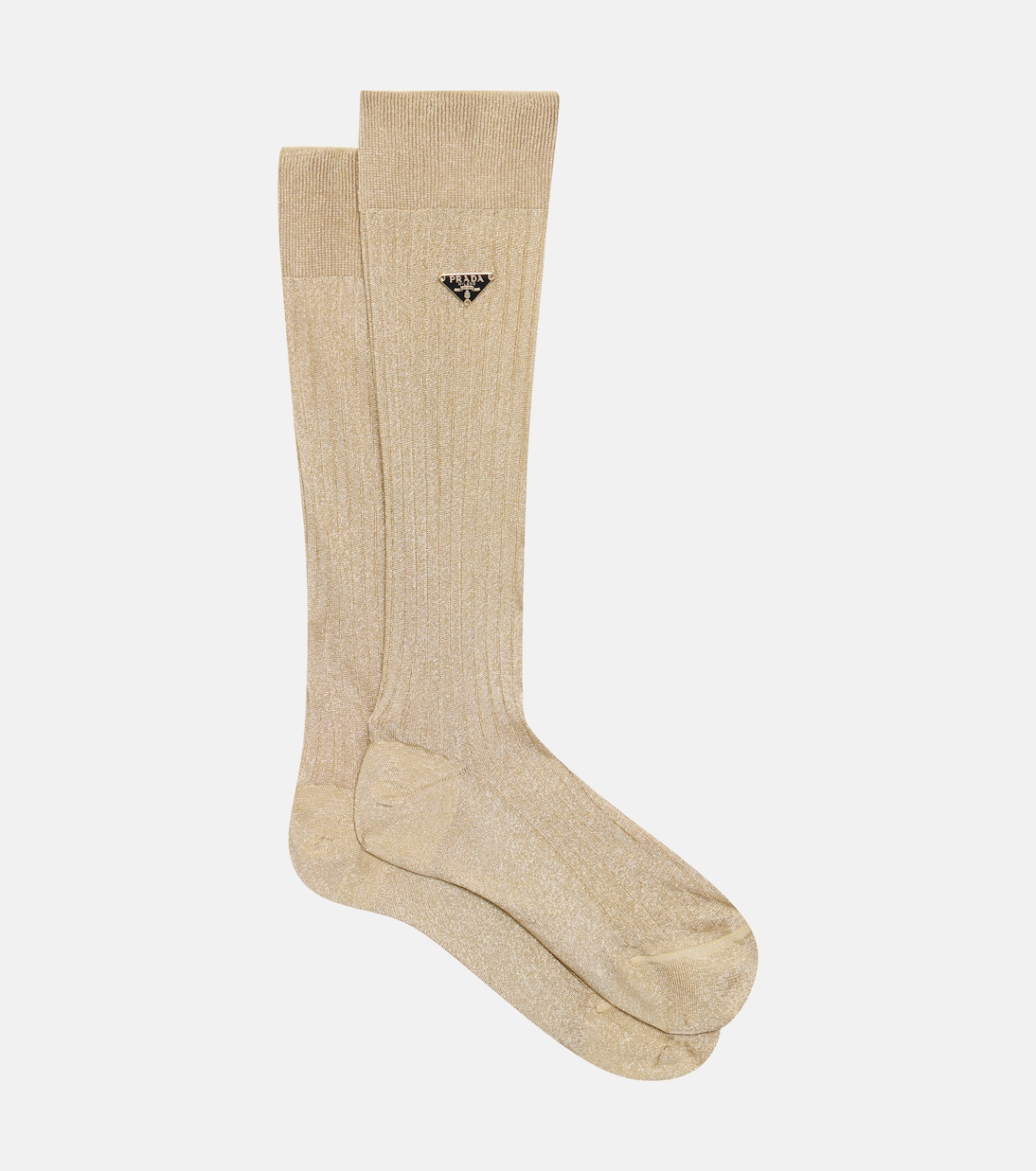 Logo mid calf sheer socks in beige Prada Mytheresa