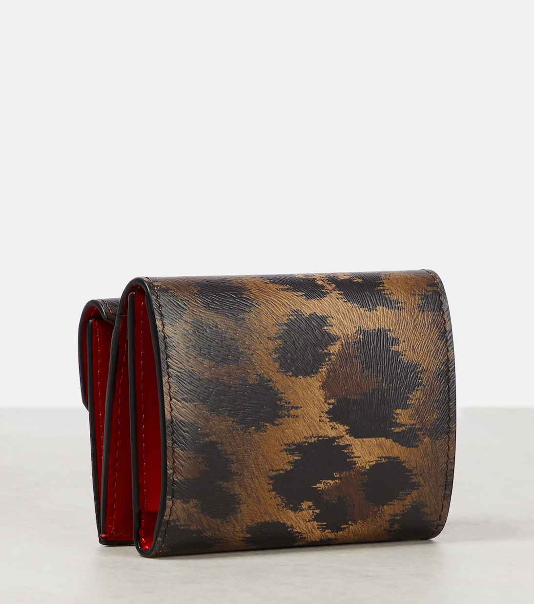 Portafoglio in pelle stampa leopardo con logo CL inciso, firma Christian Louboutin