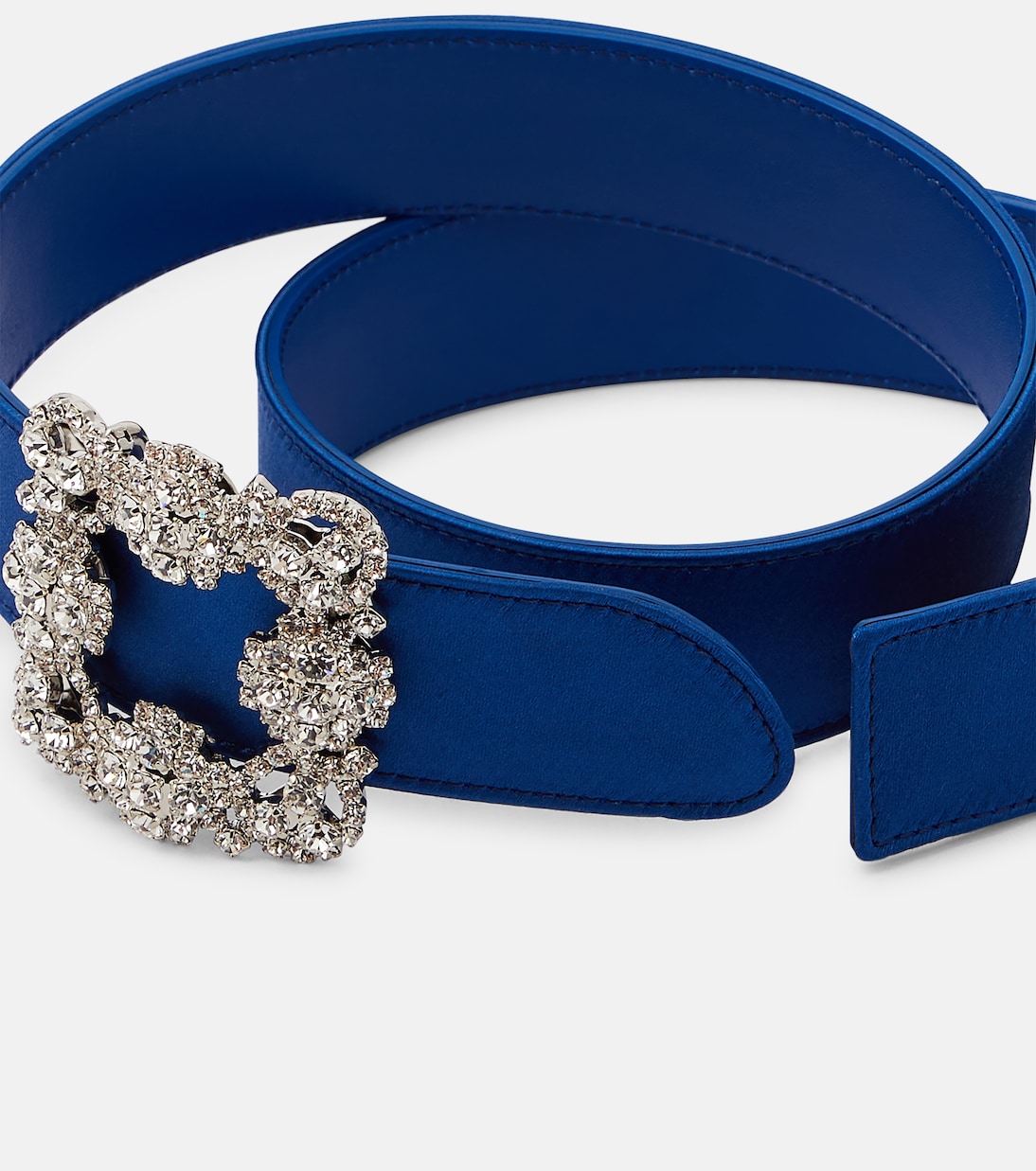 Cinturón Hangisi de satén con cristales | Manolo Blahnik