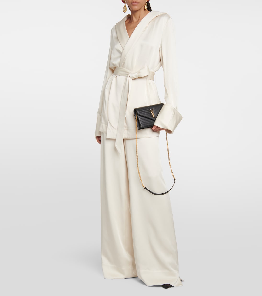 Clutch Envelope Cassandre in pelle con tracolla | Saint Laurent