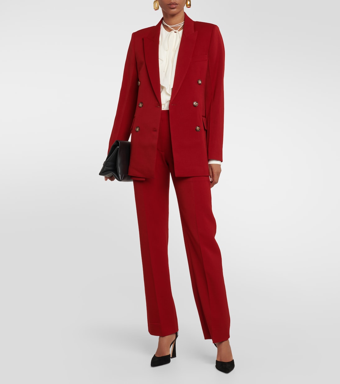 Double-breasted wool-blend blazer | Victoria Beckham