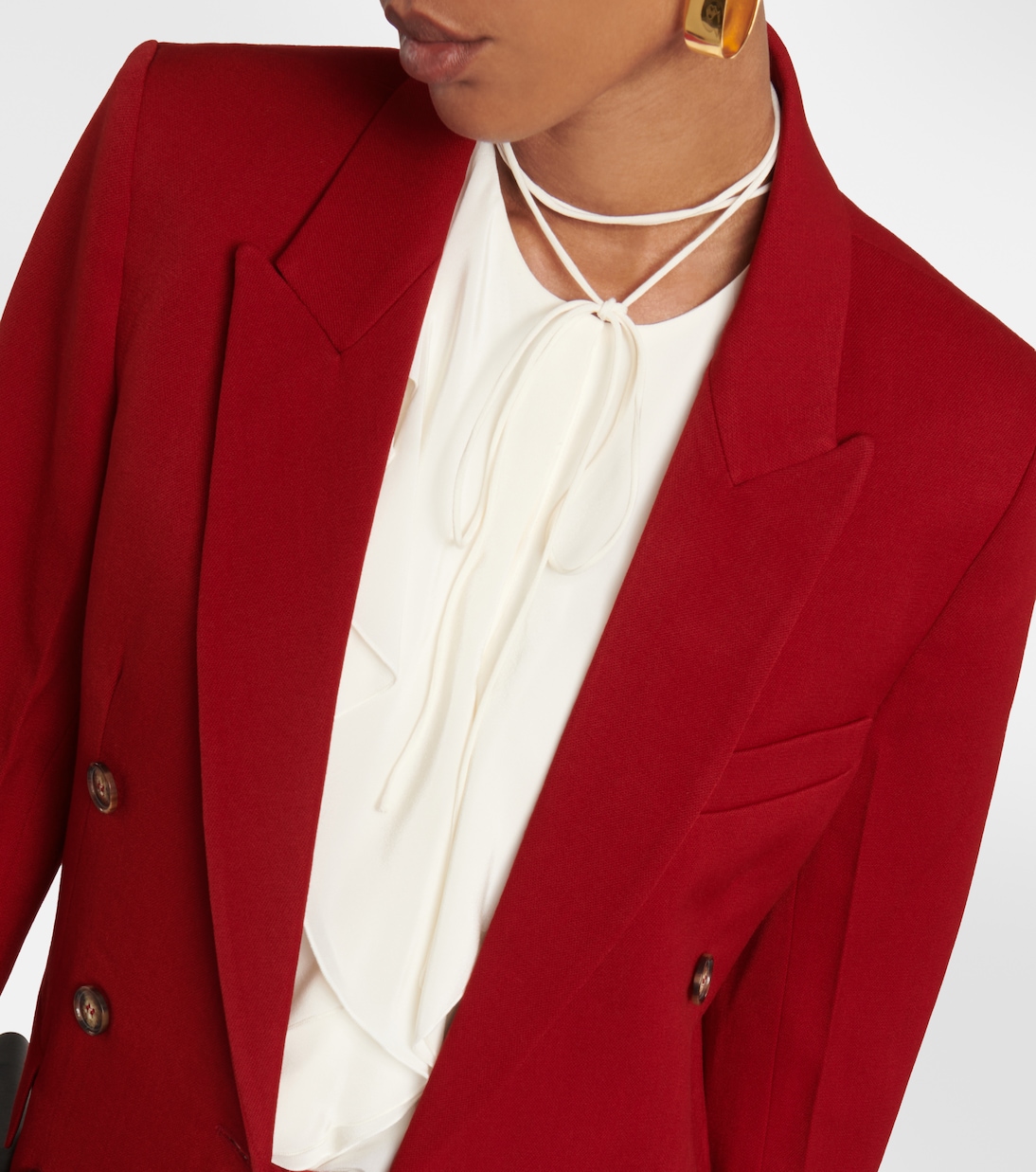 Double-breasted wool-blend blazer | Victoria Beckham
