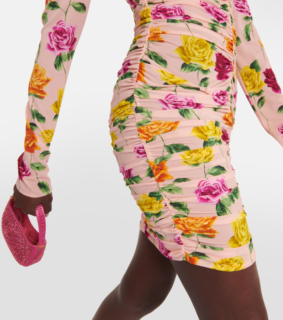 Miniabito con scollo bardot e stampa floreale | Magda Butrym