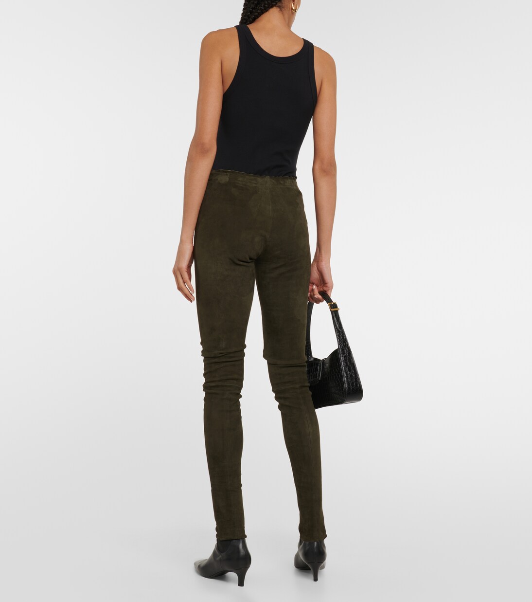 Leggings Carolyn in suede a vita alta | Stouls