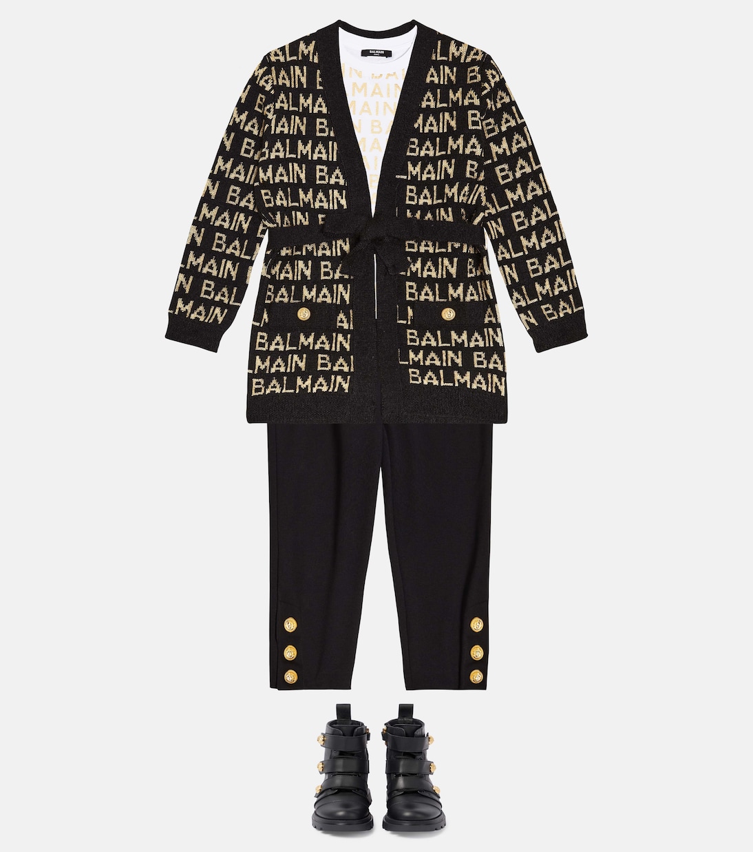 Pantaloni a pieghe con decorazione | Balmain Kids