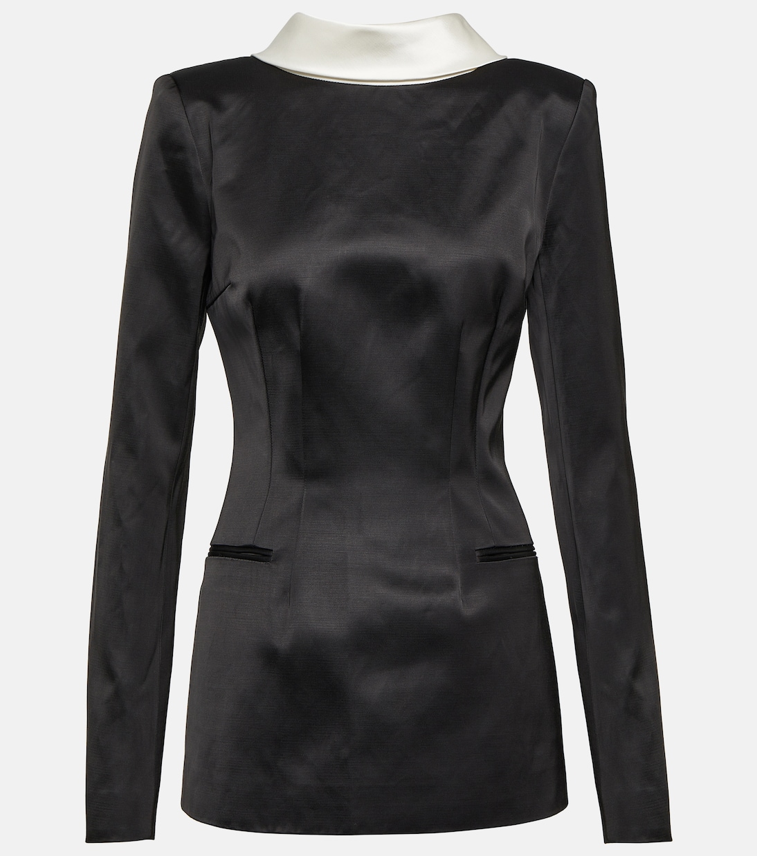 Reverse cotton-blend blazer dress | LaQuan Smith