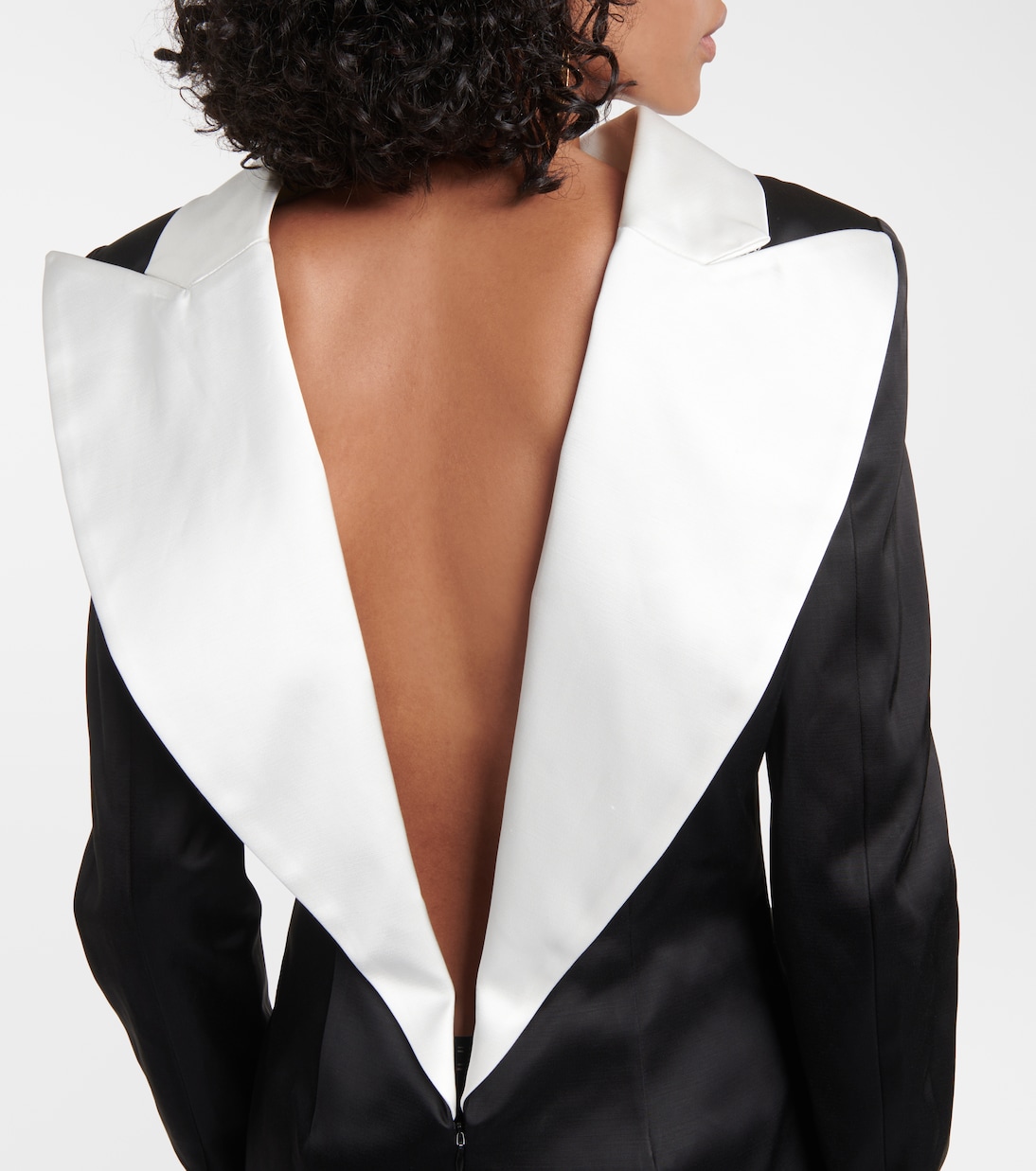 Reverse cotton-blend blazer dress | LaQuan Smith