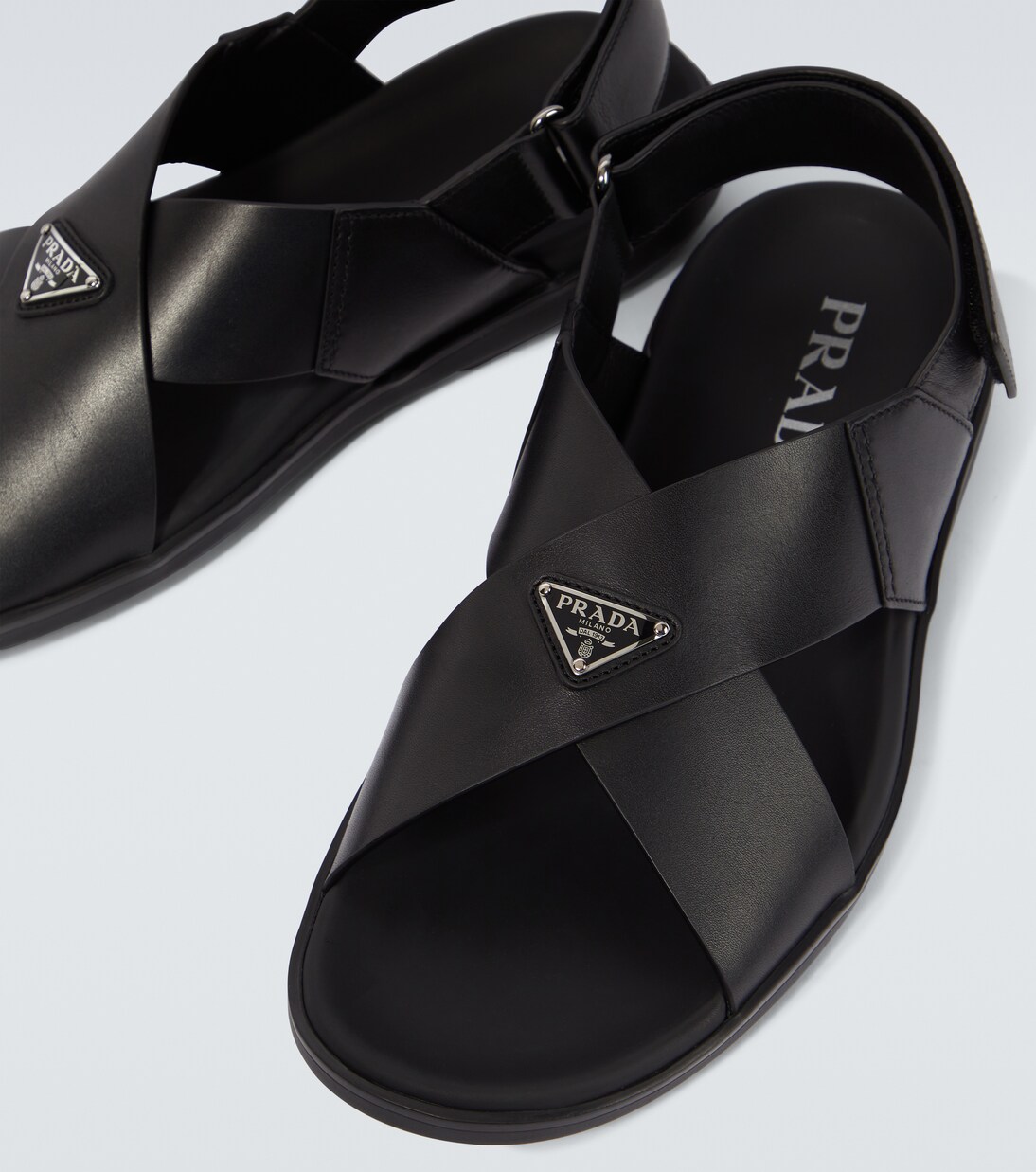 PRADA Crisscross leather sandals 8.5UK