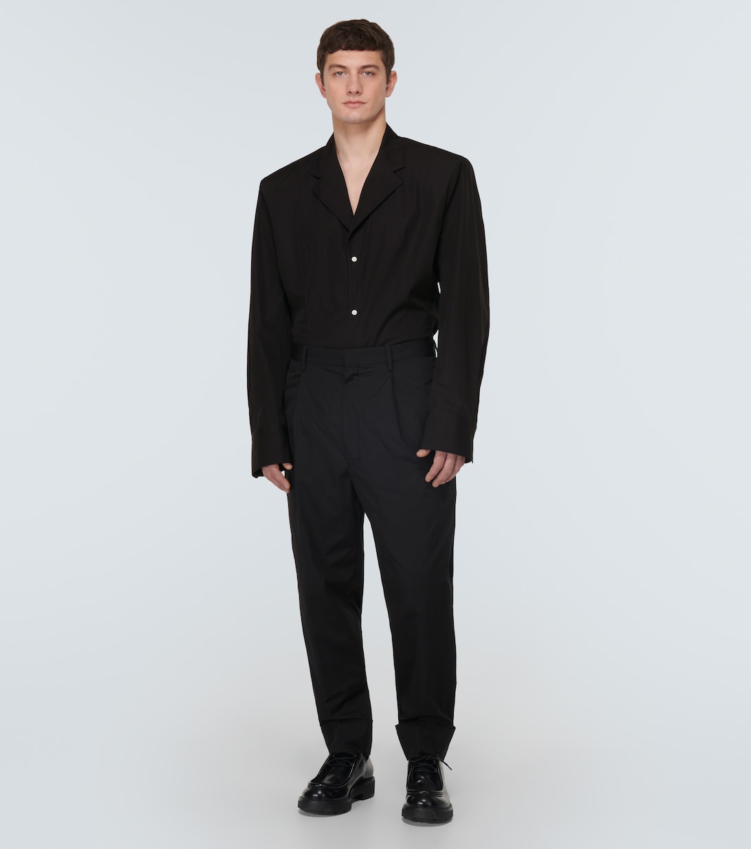 Blazer de algodón de botonadura simple | Prada