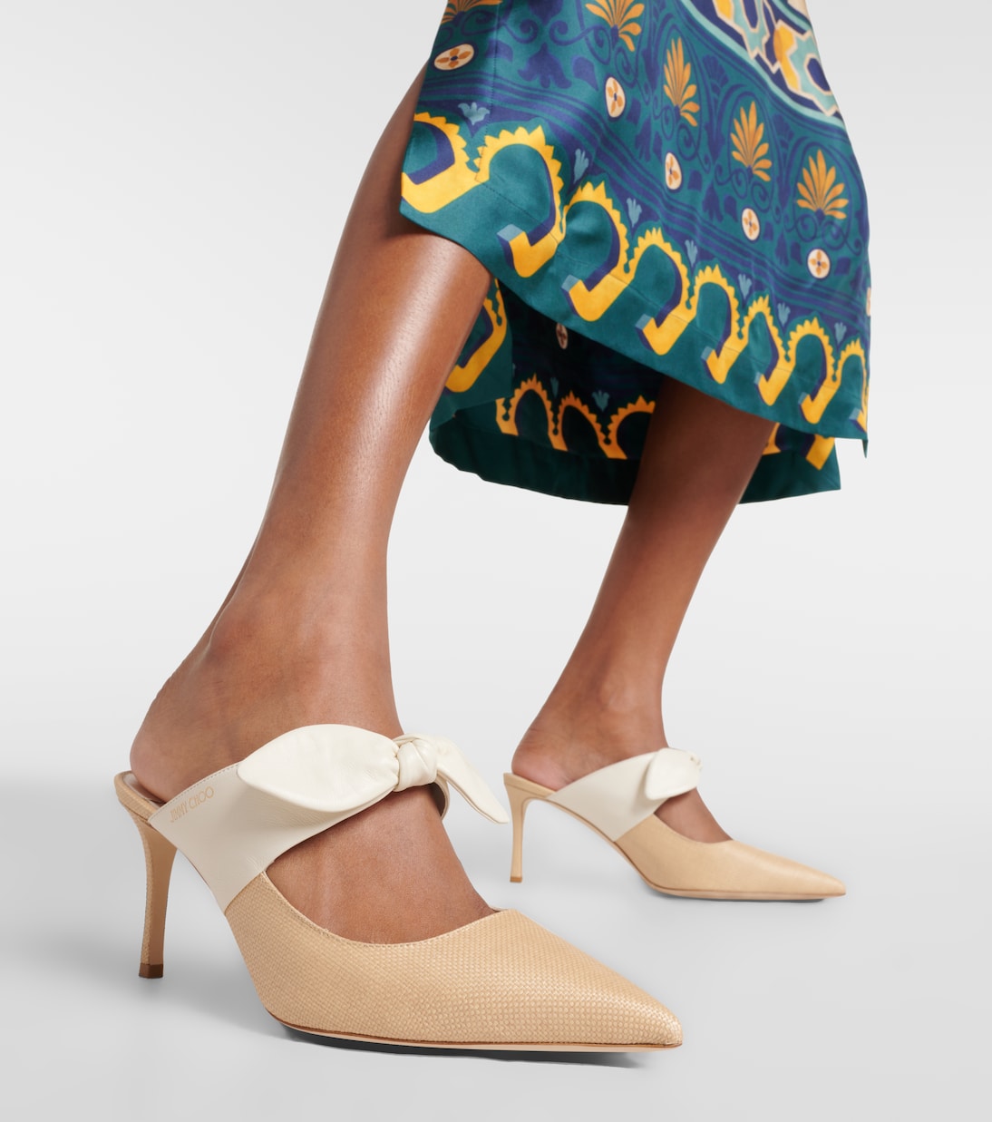 Mules Rali 75 aus Raffiabast und Leder | Jimmy Choo