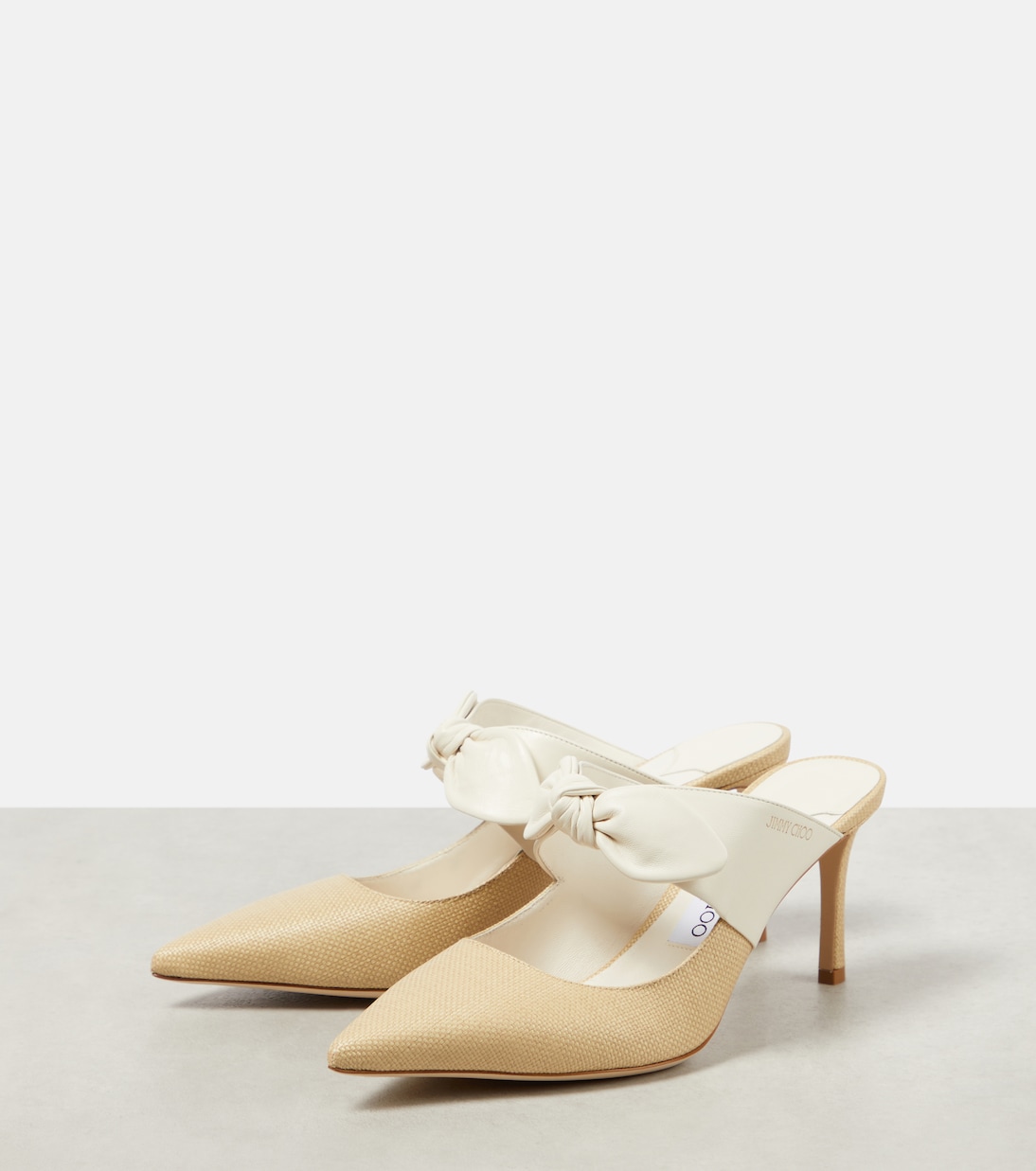 Mules Rali 75 aus Raffiabast und Leder | Jimmy Choo