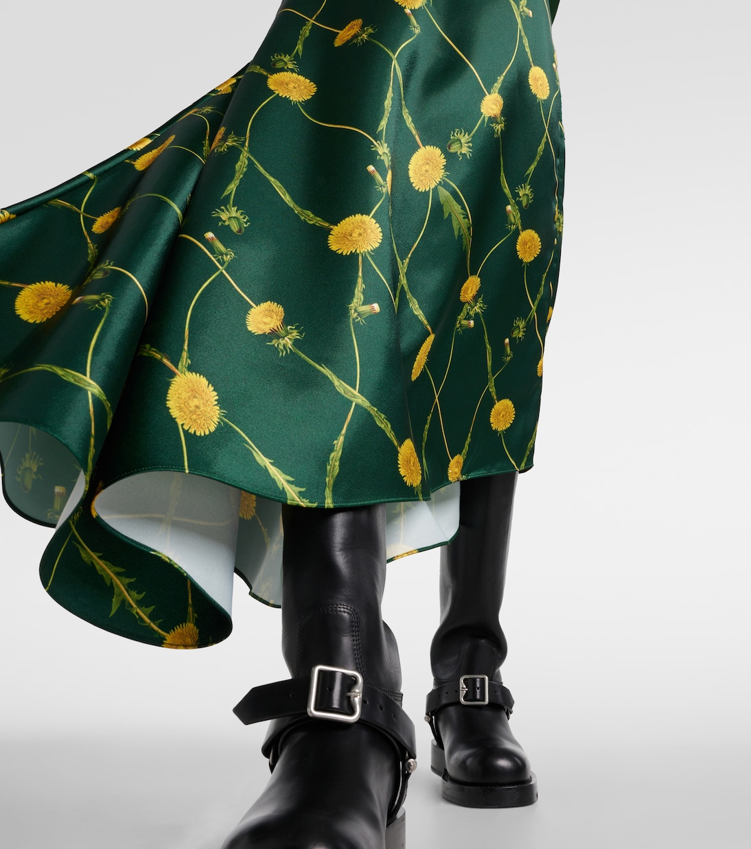 Abito midi in jersey e raso con stampa | Burberry