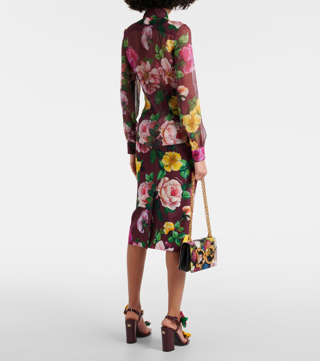Bedruckte Bluse aus Seidenchiffon | Dolce&Gabbana