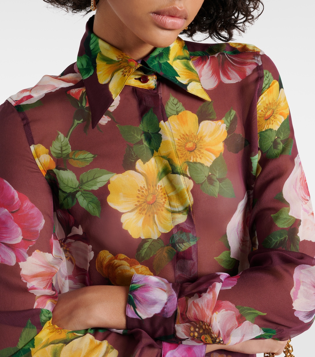 Bedruckte Bluse aus Seidenchiffon | Dolce&Gabbana