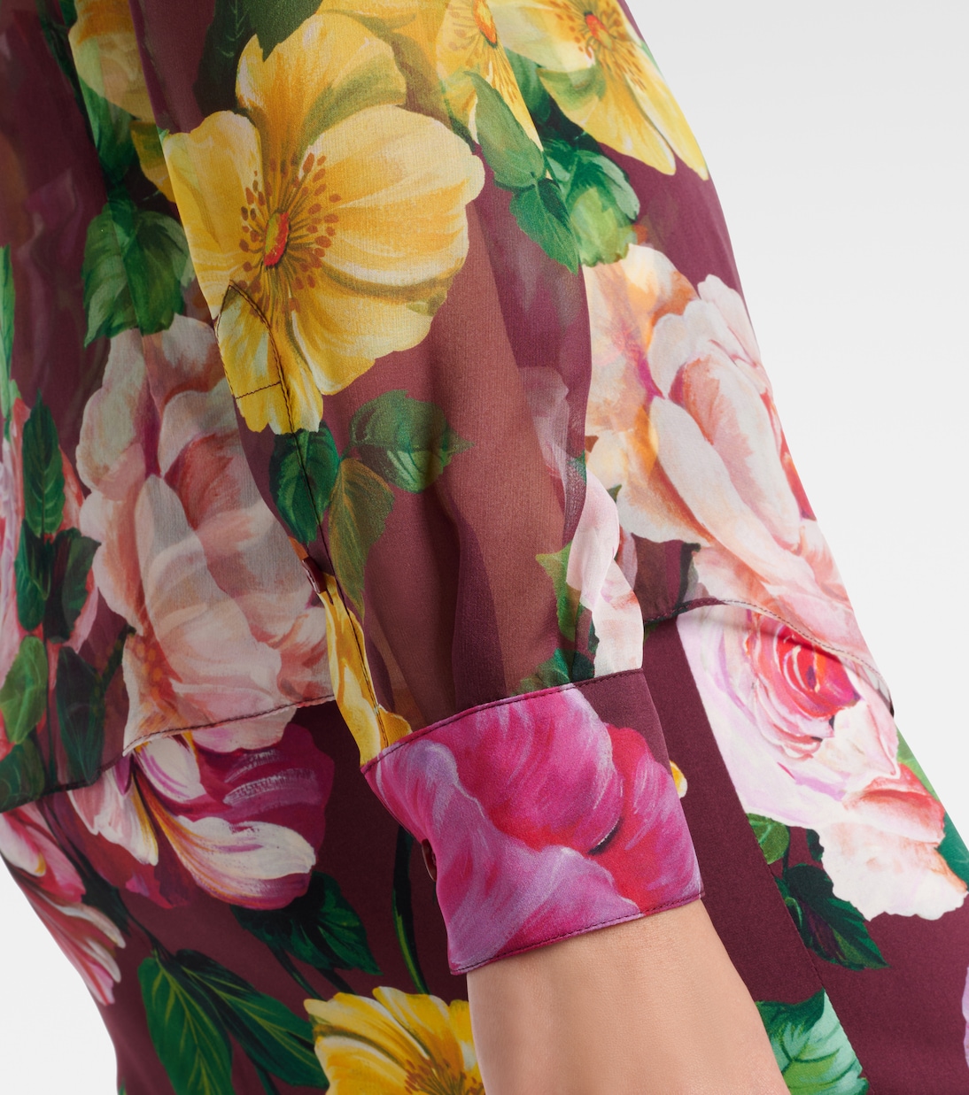 Bedruckte Bluse aus Seidenchiffon | Dolce&Gabbana