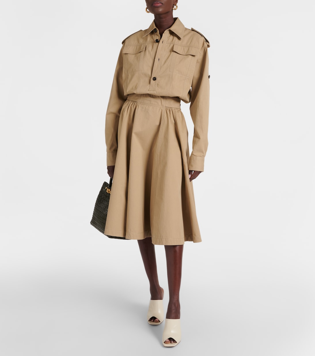 Abito chemisier in twill di cotone | Bottega Veneta