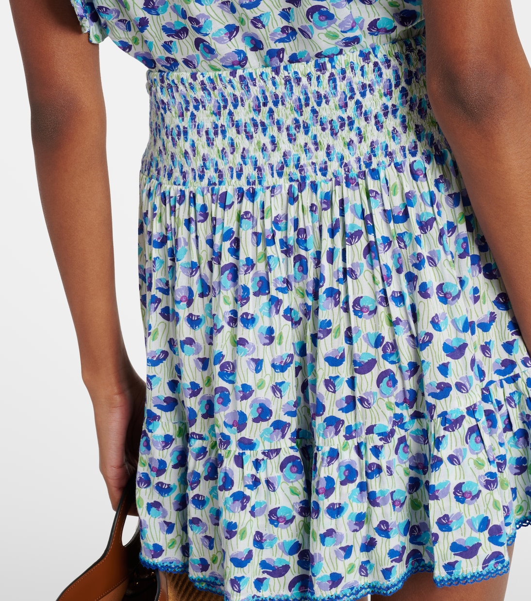 Mabelle printed shirred miniskirt | Poupette St Barth