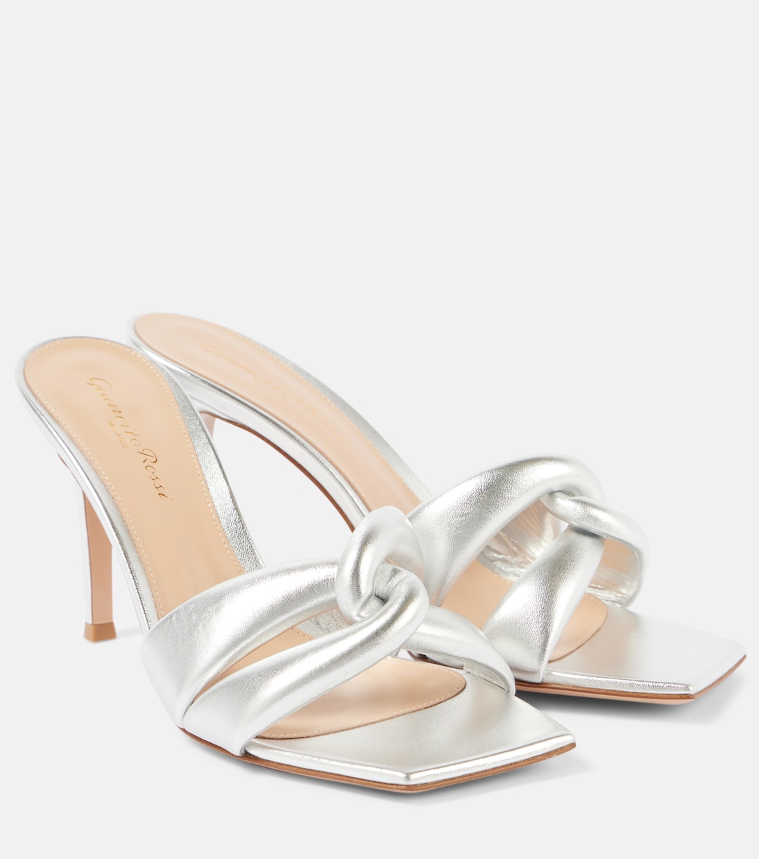 Mules Amour 90 in pelle metallizzata | Gianvito Rossi