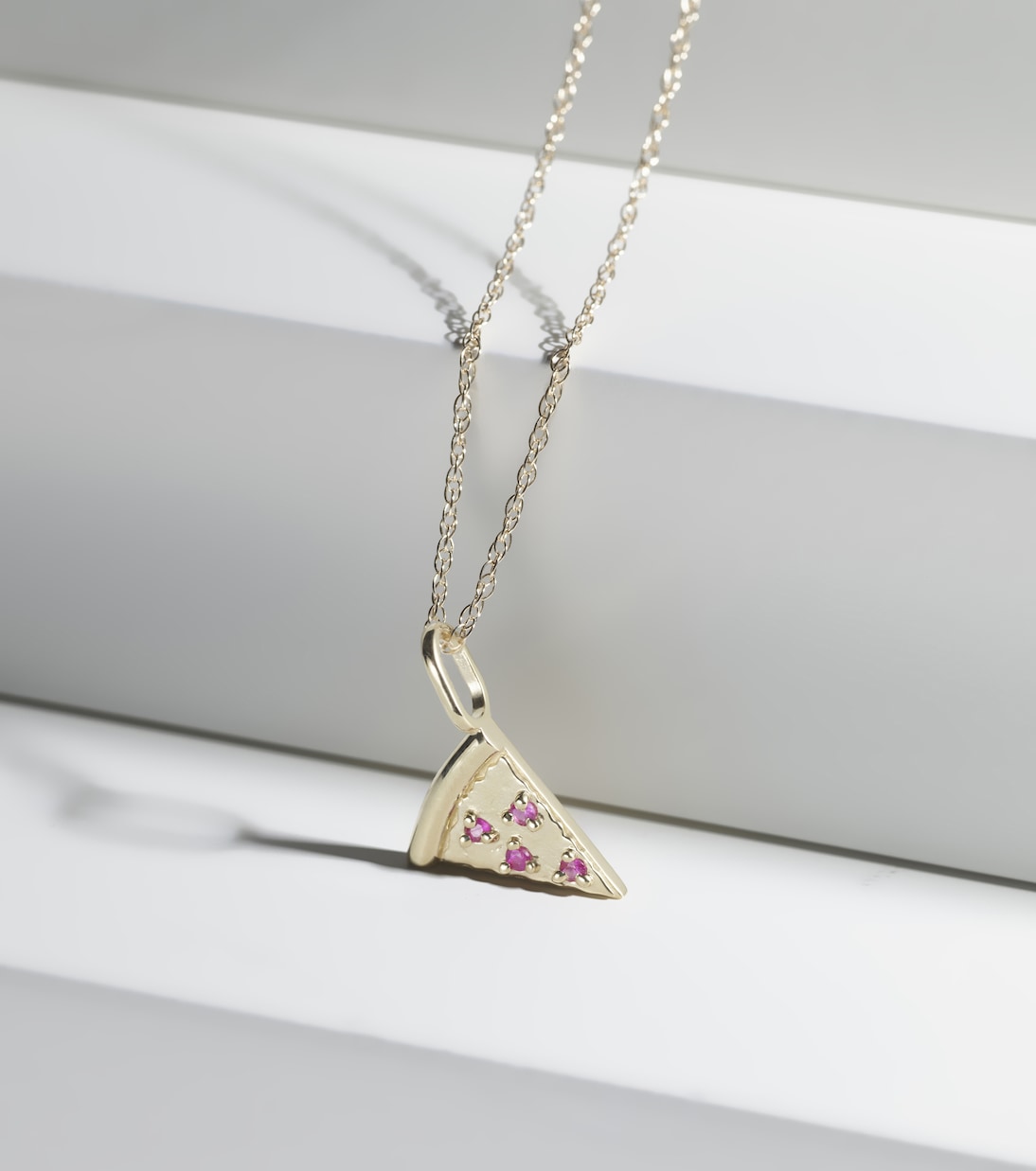 Take a Pizza My Heart 10kt gold necklace with ruby | Stone and Strand