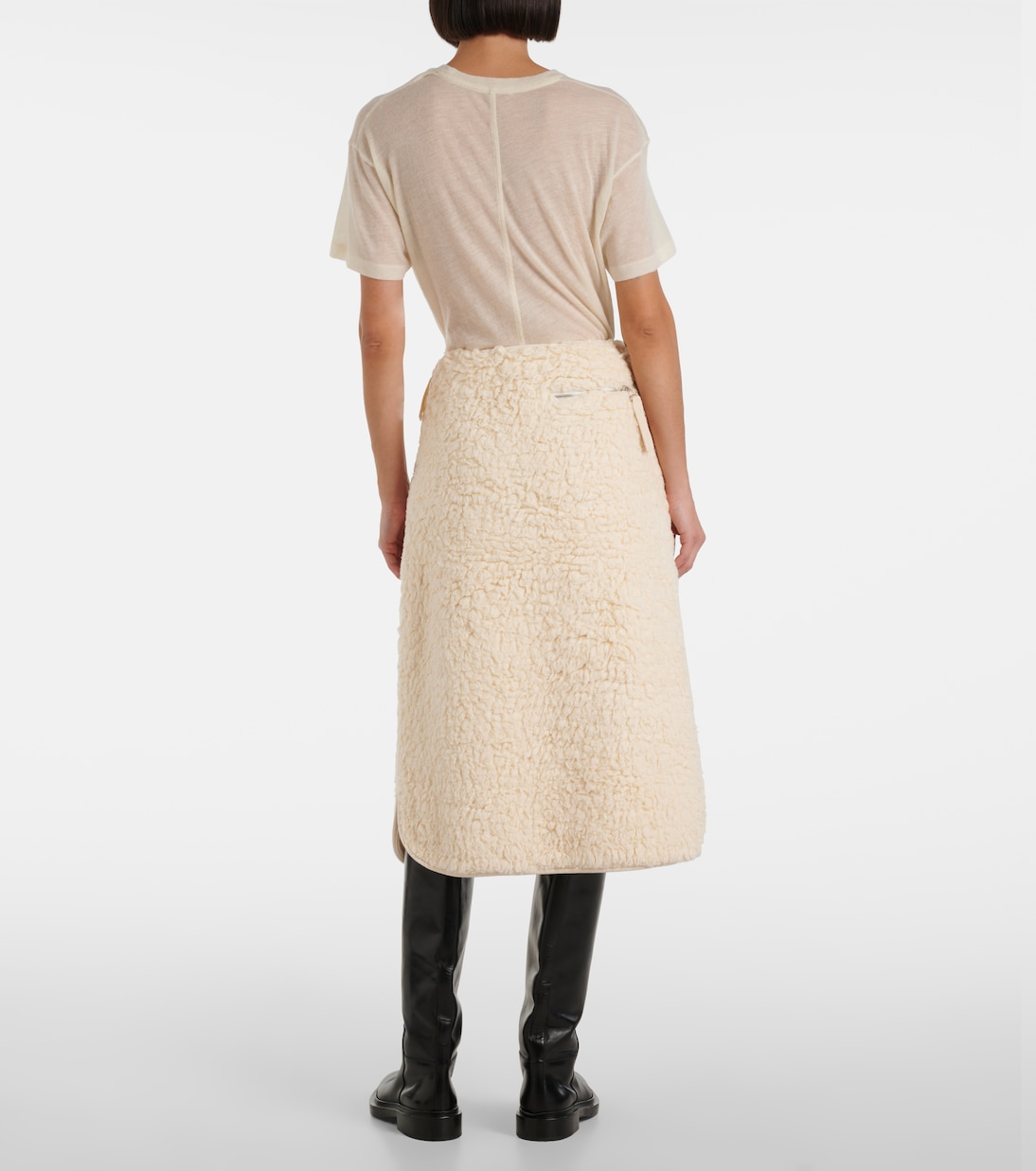 Gonna midi in pile di cotone | Jil Sander