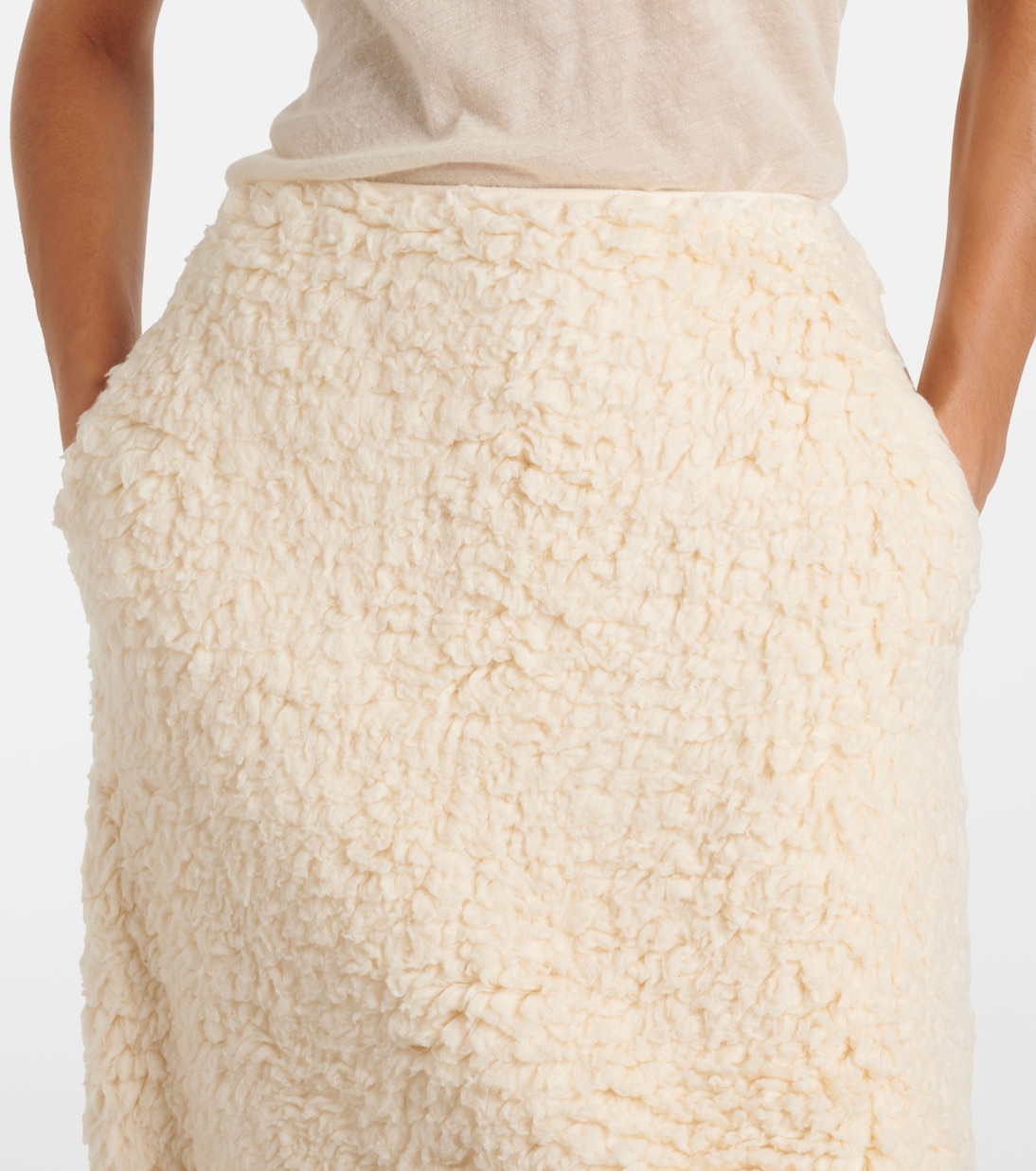 Gonna midi in pile di cotone | Jil Sander