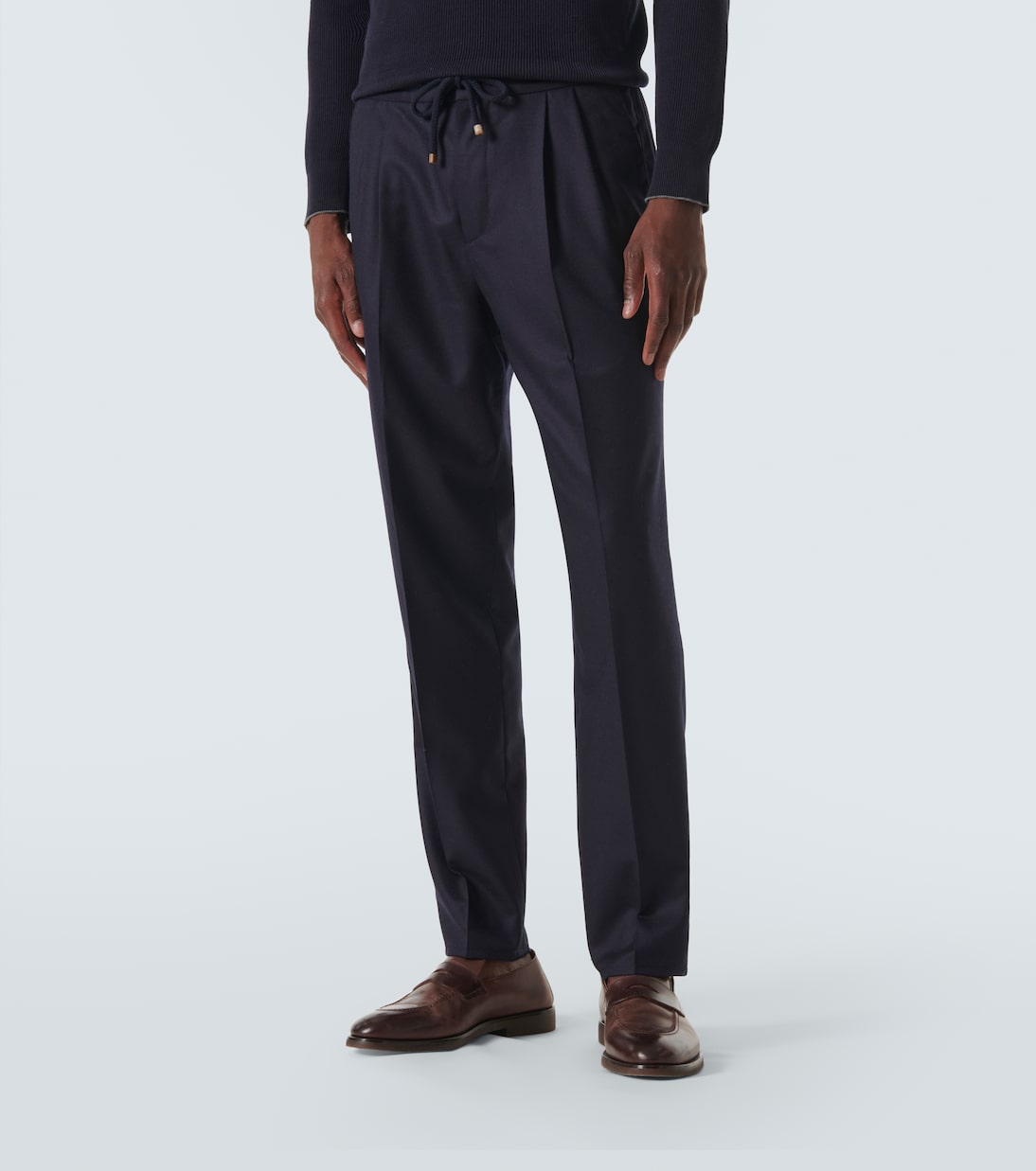 Pantalon droit en laine vierge | Brunello Cucinelli