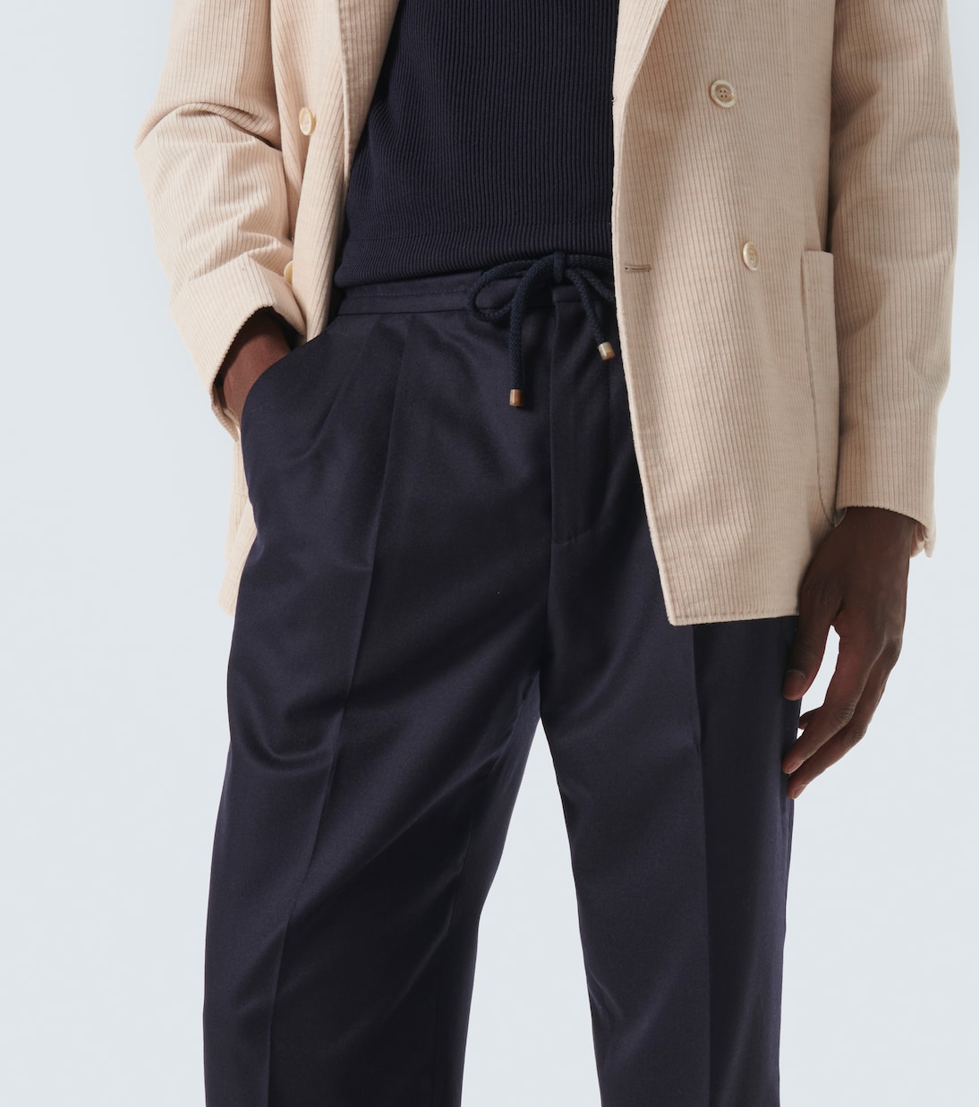 Pantalon droit en laine vierge | Brunello Cucinelli