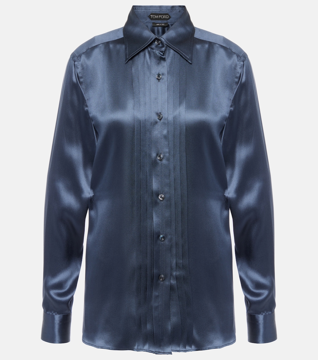 Camisa plisada de seda charmeuse | Tom Ford