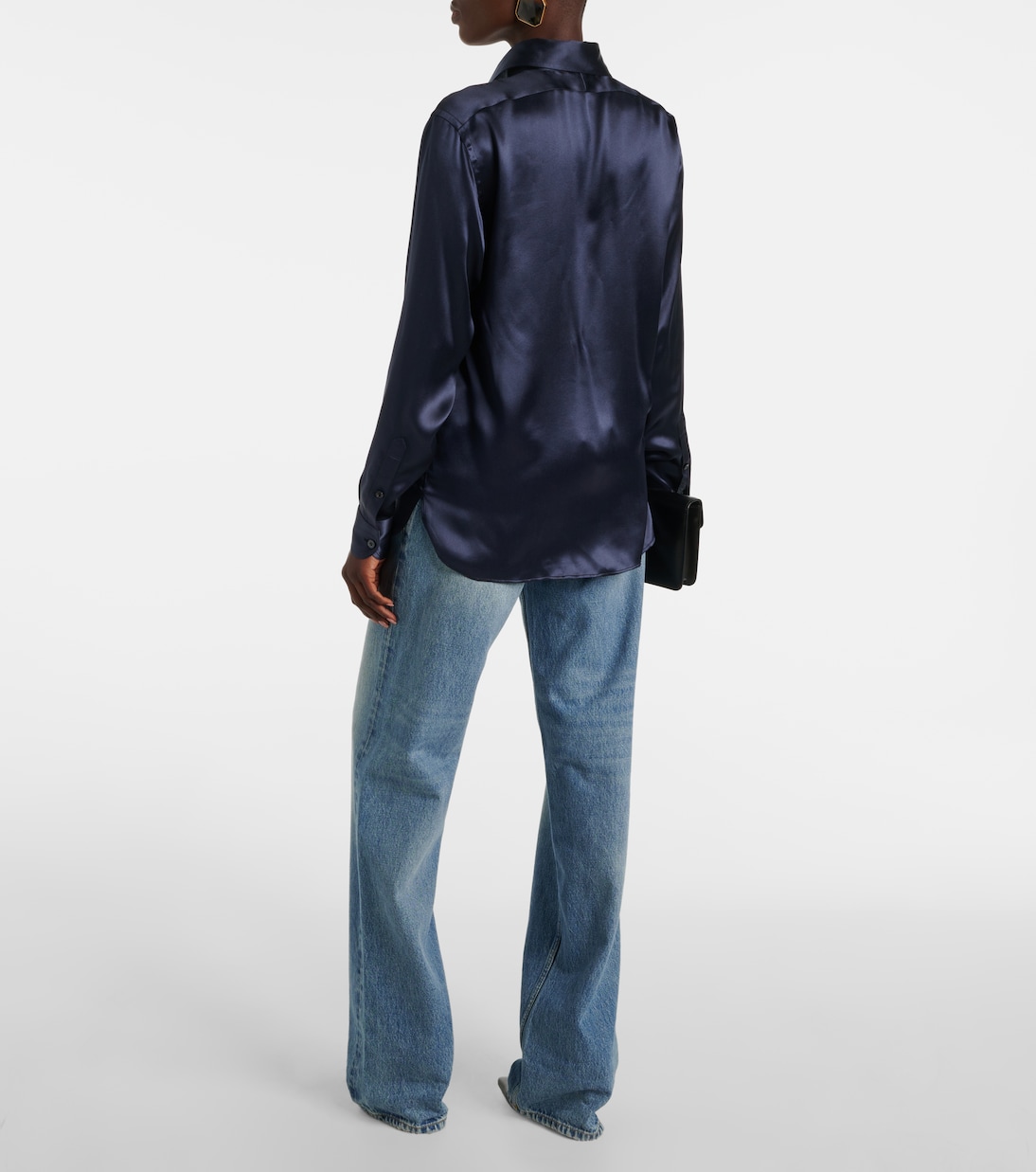 Camisa plisada de seda charmeuse | Tom Ford