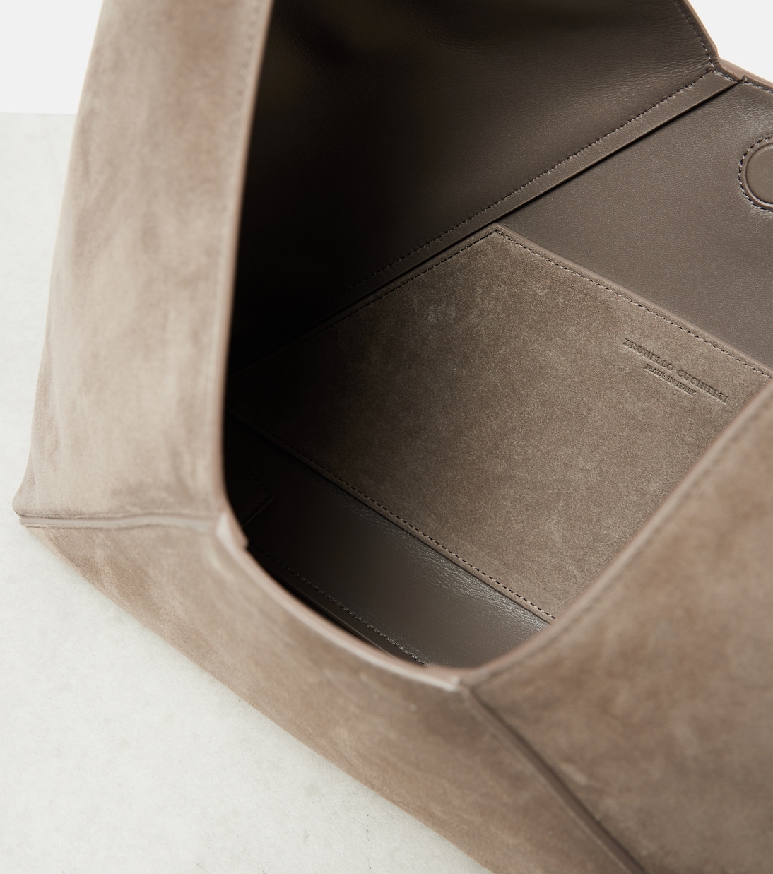 Borsa a spalla BC Duo in suede | Brunello Cucinelli