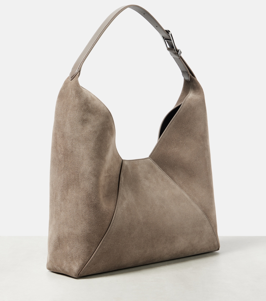 Borsa a spalla BC Duo in suede | Brunello Cucinelli