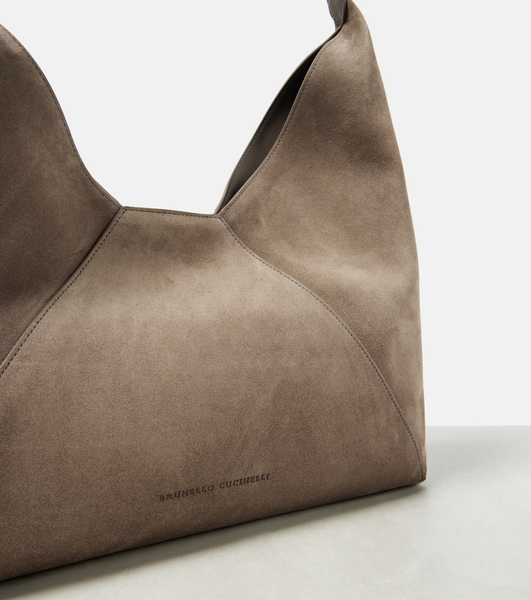 Borsa a spalla BC Duo in suede | Brunello Cucinelli